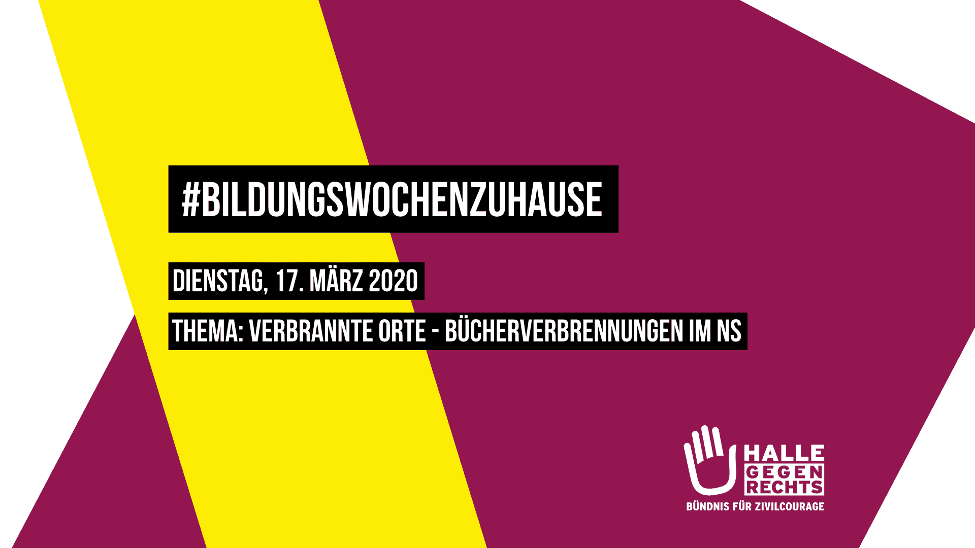 #BildungswochenZuHause – Dienstag 17.02.2020: Verbrannte Orte – Bücherverbrennungen im NS